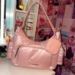 Juicy Couture Pink Puffer Shoulder Bag with Coin Pouch